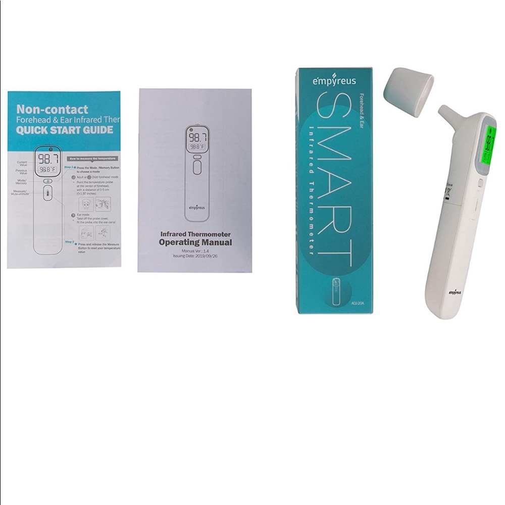 Digital Thermometer for Forehead and Ear, No Touch
